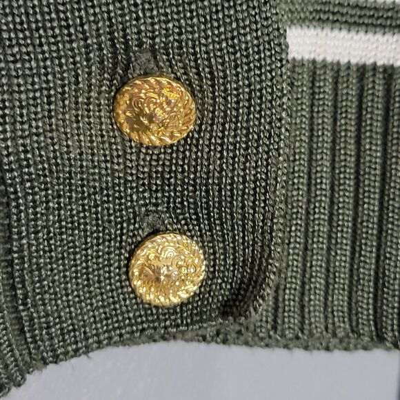 Fia Italia Hand loomed Cardigan Long Sleeves Green Striped Sz M - Picture 5 of 10